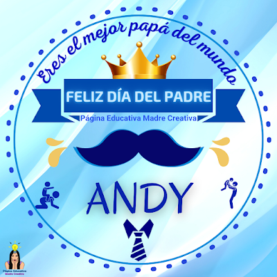 Solapín Nombre Andy para redes sociales por Día del Padre