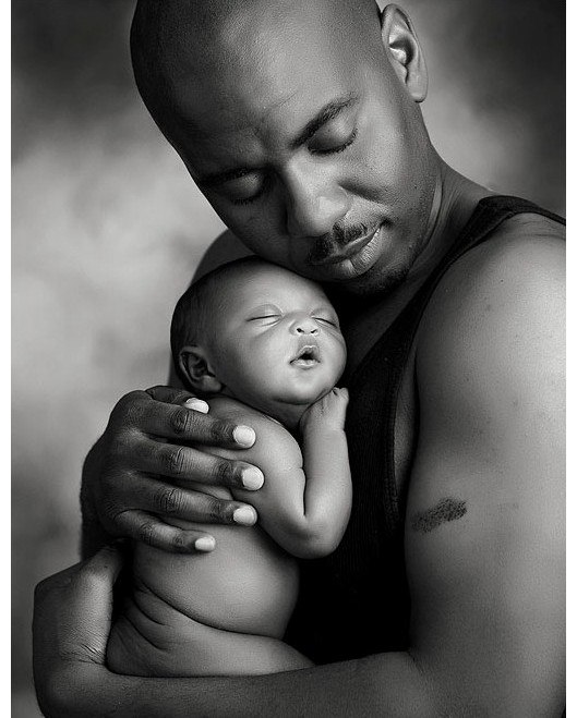 african american baby protective father