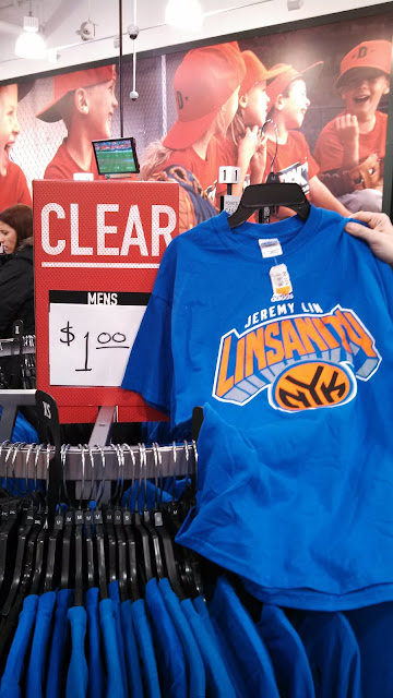 NY Knicks Jeremy Lin Linsanity T-shirt on clearance at Dicks for a dollar