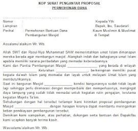 Contoh Surat Proposal Pengajuan Dana