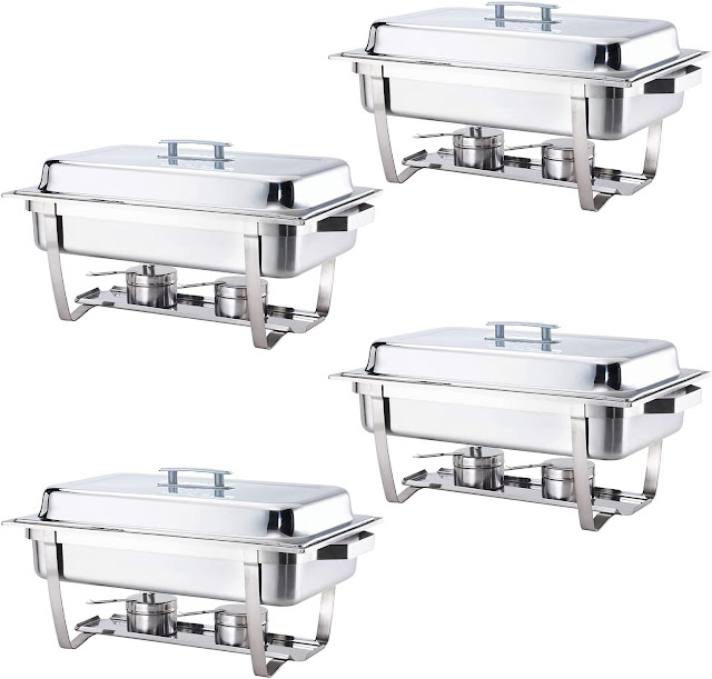 ALPHA LIVING 70014 4 Pack 8QT Chafing Dish High-Grade Stainless Steel Chafer