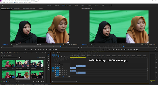 Memilih Clip di Panel Source Sebelum ke Timeline