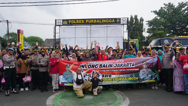 Program Balik Mudik Gratis, Polres Purbalingga Berangkatkan 150 Pemudik ke Jakarta