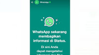  Muncul Pemberitahuan WhatsApp di Status Pengguna, Ada Apa?