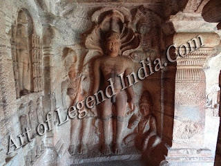 Rishabha, the jina or conqueror of bodily passions who built a bridge out of the wheel of existence, is described as an incarnation of Vishnu in some texts but this is not accepted by followers of the Jain faith Stone idol on the walls of a Jain temple 