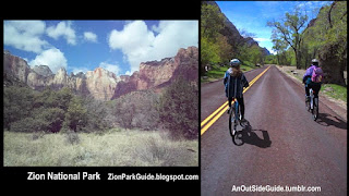 Zion National Park - Bike Riding down Zion Canyon