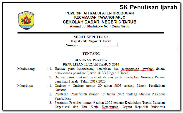 Download Contoh SK Penulisan Ijazah - Infoguru22