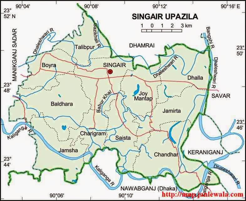 singair upazila map of bangladesh