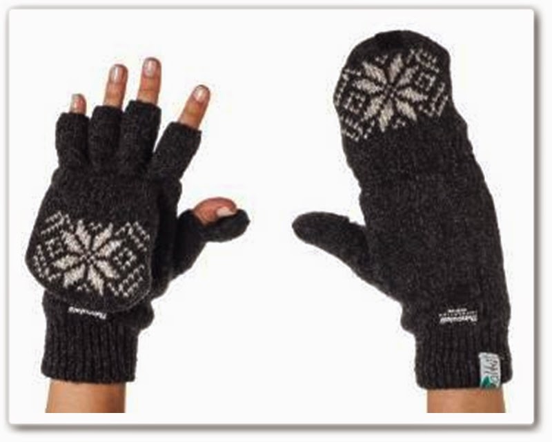 Alki'i 3M Thinsulate Thermal Insulation Fingerless Texting Gloves with Mitten Cover