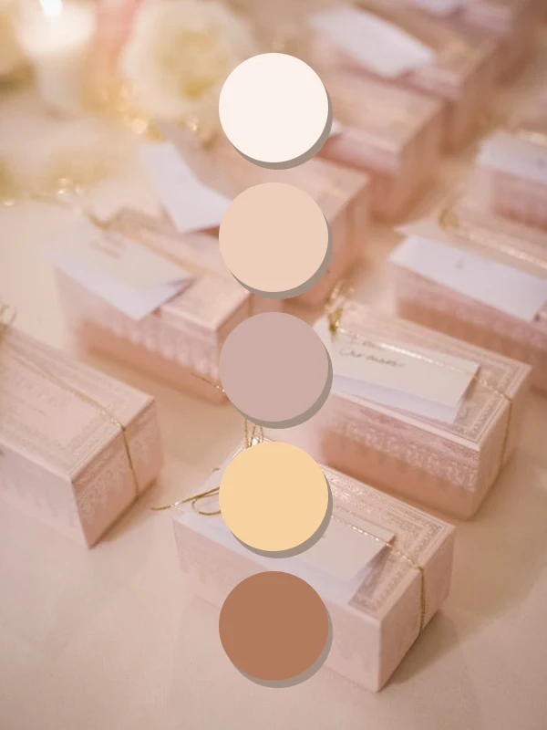 original rose-gold color palette for wedding