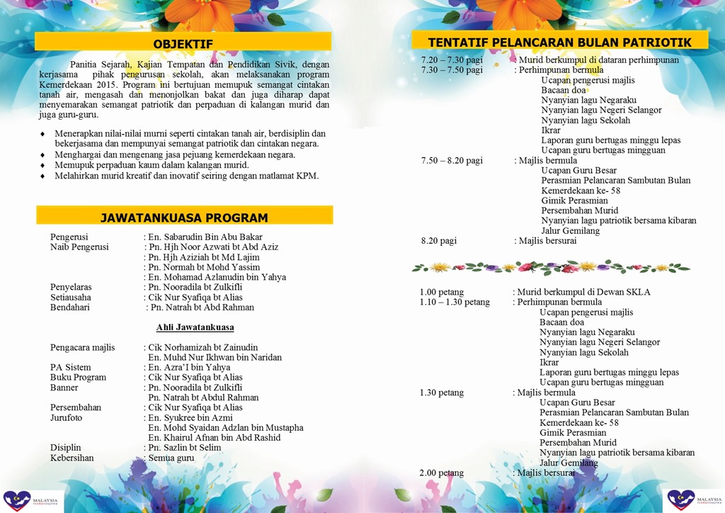 Contoh Buku Program Bulan Kemerdekaan - Contoh Qi