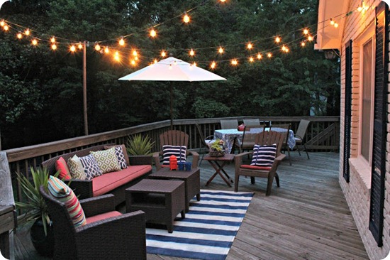 striped rug deck