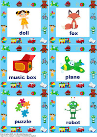 toys flashcard English words 