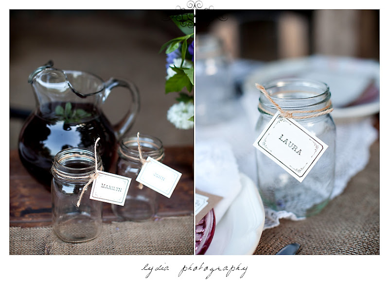 These mason jars make a great seating chart as well as cups for your guests