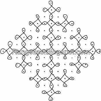 Plain 15x1 Complex Freehand Rangoli - this pattern is very popular in 