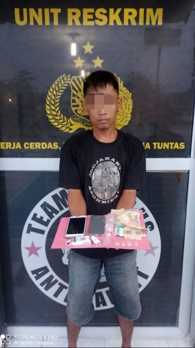 Miliki 4 Paket Sabu,"Wahyudi" Tak Berkutik Diciduk Reskrim Polsek Labuhan Ruku 