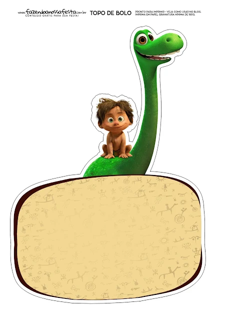 The Good Dinosaur: Free Printable Cake Toppers.