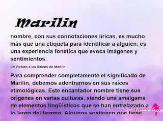 ▷ Significado del nombre Marilin