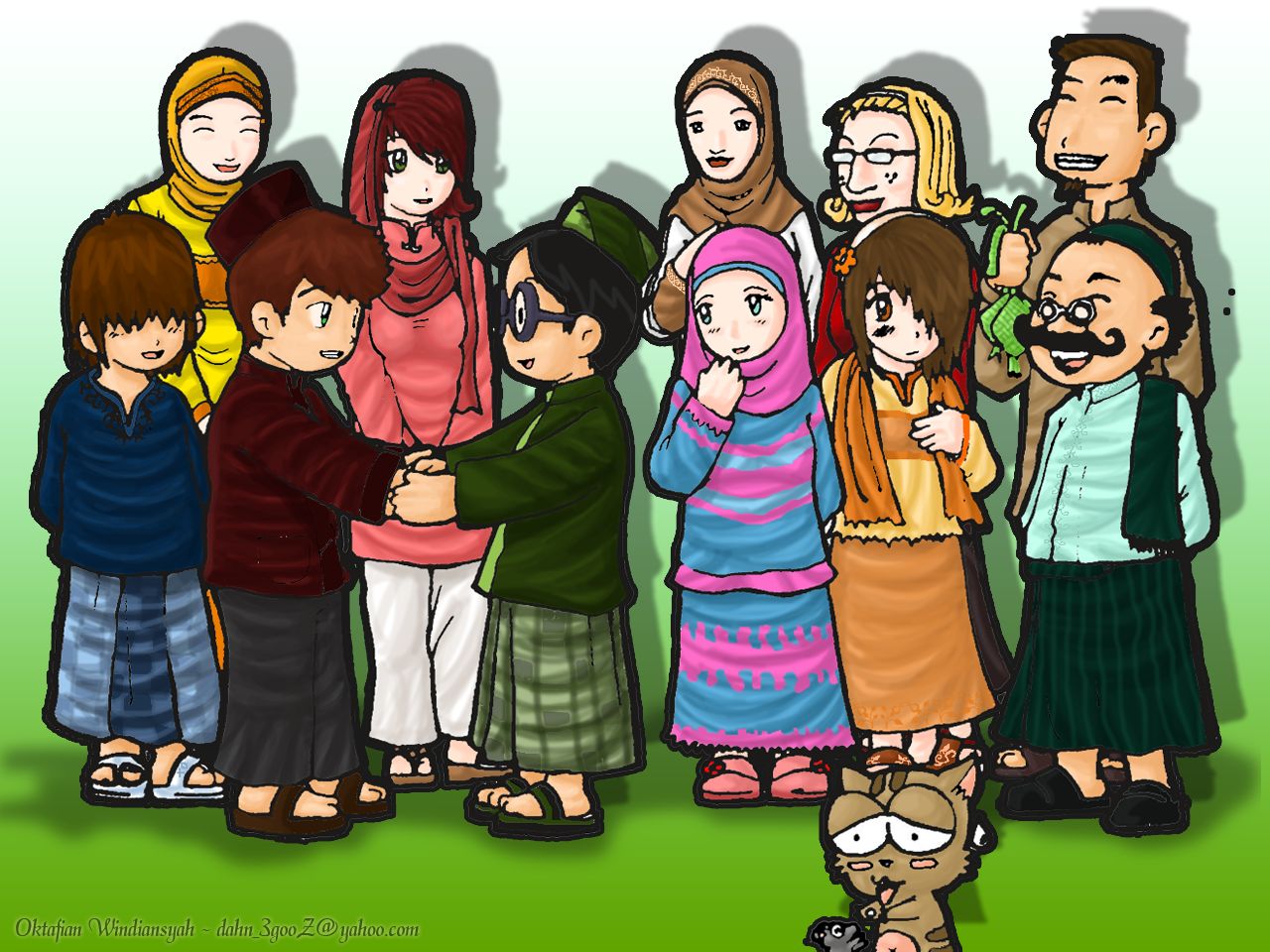  Kartun  Muslimah Hari Raya Gambar Kartun 