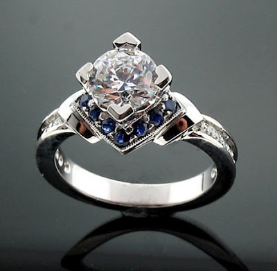 Monarch Diamond Sapphire Engagement Ring-Best Collection Wedding Ring