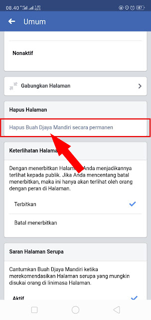 Cara Manghapus Halaman (Fanspage) Facebook Permanen di Android 2019