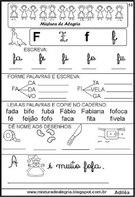 Livro famílias silábicas-letra F