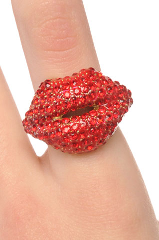 The Kiss Me Crystal Ring is also another cool alternative to hot bejeweled 