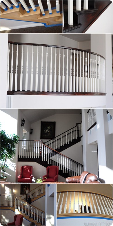 staining oak banister