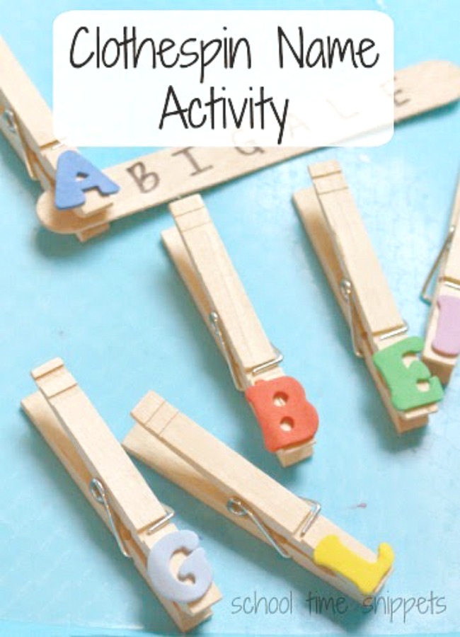 Easy Clothespin Name Learning Activity For Preschoolers School Time Snippets