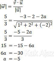 Proyeksi skalar vektor v pada vektor u, rumus dan penyelesaian UN 2014