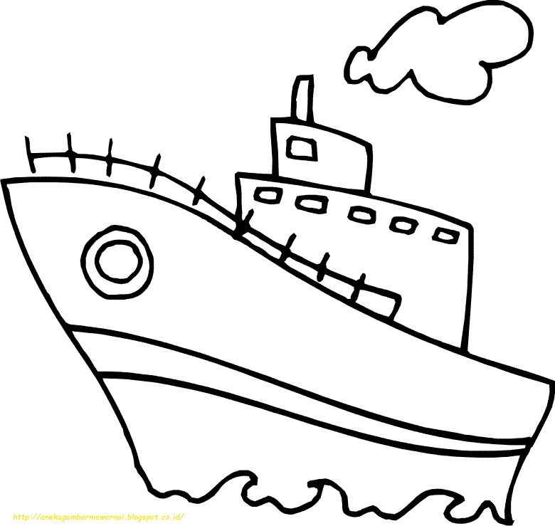 20 Gambar Mewarnai Kapal Laut Untuk Anak PAUD dan TK
