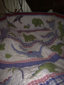 Pottery Barn dinosaur toddler quilt bumper