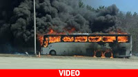 Λεωφορείο ανεφλέγη εν κινήσει στην Κόρινθο