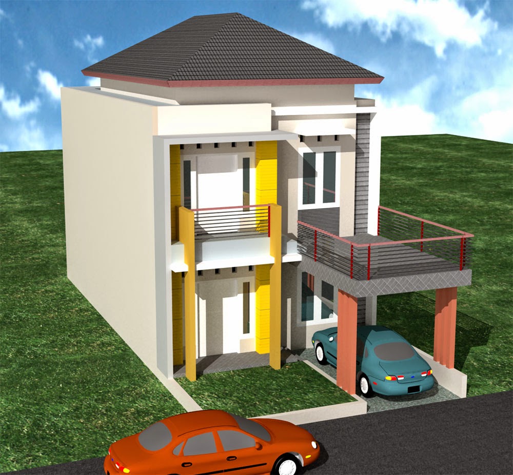 Contoh Desain Dan Denah Rumah 2 Lantai Type 45