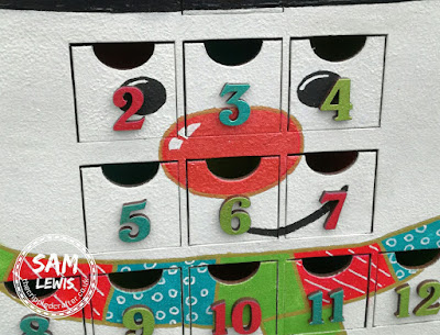 MDF Snowman Advent Calendar by Sam Lewis AKA The Crippled Crafter.