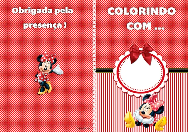 Minnie with Red Stripes Free Printable Cloring Book