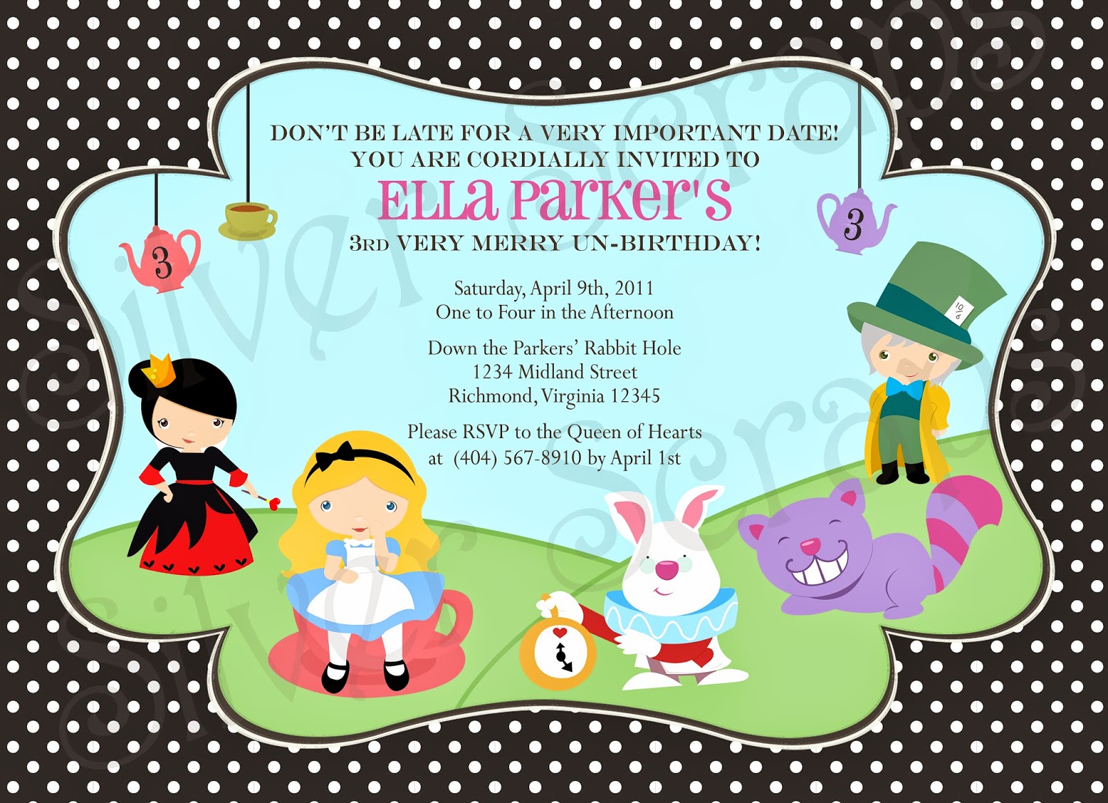 Finding Beauty In Life Alice In Wonderland And Mad Hatter Tea Party Birthday Or Baby Shower Invitations