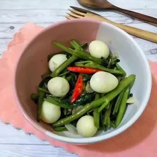 resep tumis kangkung telur puyuh