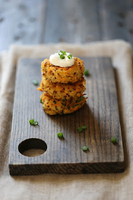 croquetets, quinoa, ail des ours, carotte, feta