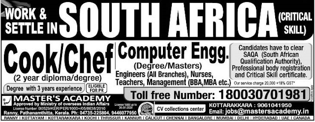 Large Job opportunities in South Africa - work & settle