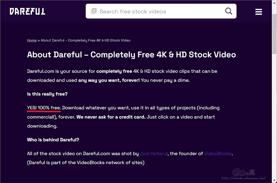 Dareful 免費 4K 影片素材可以商業使用