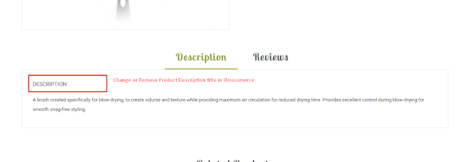 Change or Remove Product Description Title in WooCommerce