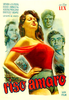 RISO AMARO. Italia. Cartel: 70 x 100 cms. Cartelista: Dante Manno. Imprenta. St. Pol. Roggero & Tortia, Turín. ARROZ AMARGO. Riso amaro. 1949. Italia. Dirección: Giuseppe De Santis. Reparto: Silvana Mangano, Vittorio Gassman, Doris Dowling, Raf Vallone, Checco Rissone, Adriana Sivieri, Lia Corelli, Maria Grazia Francia, Dedi Ristori, Anna Maestri.