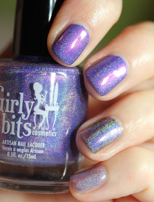 Purple holographic nail polish