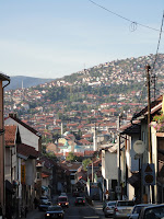 Lucinda Cracknell with Healing Hands Network - view of Sarajevo