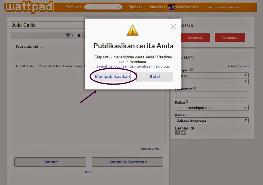 Cara Membuat Cerita Baru di Wattpad  Dyan Rosdiana