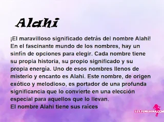 significado del nombre Alahi