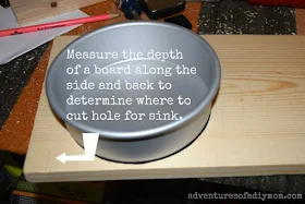 Measure and cut hole for sink