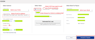 How to Redeem or Sell and Withdraw your money from HDFC Mutual Fund