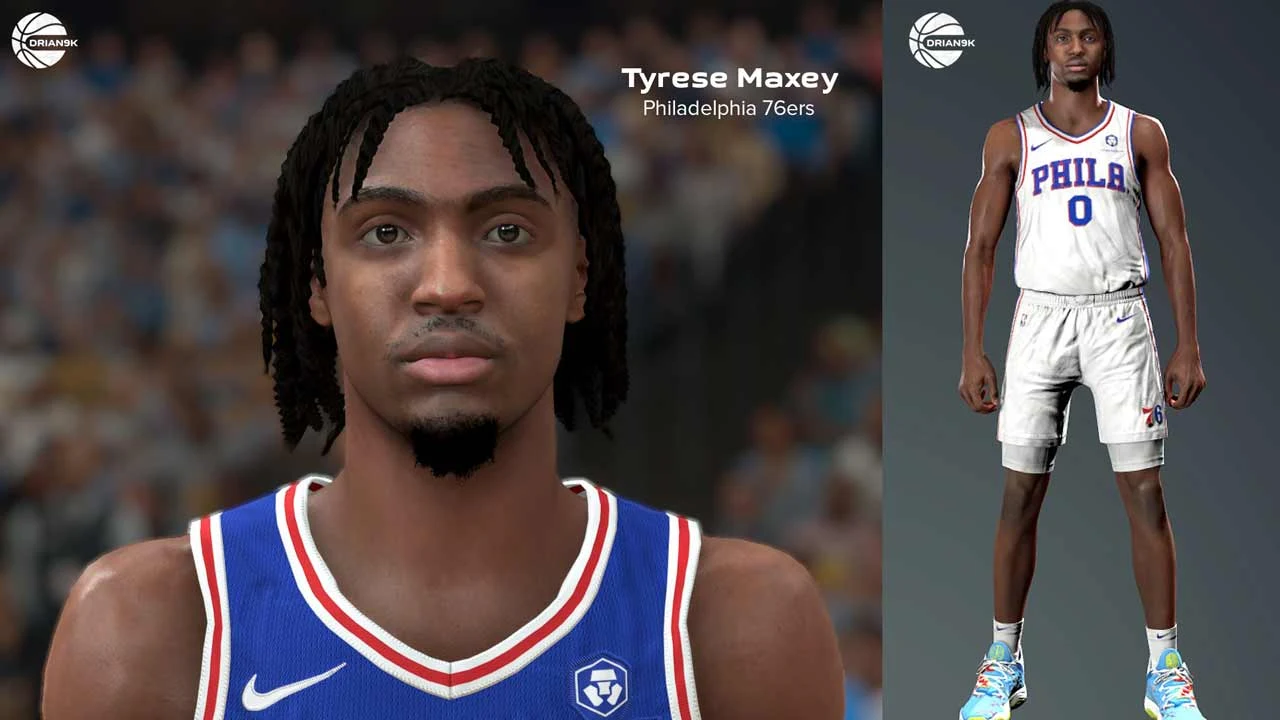 NBA 2K23 Tyrese Maxey Cyberface